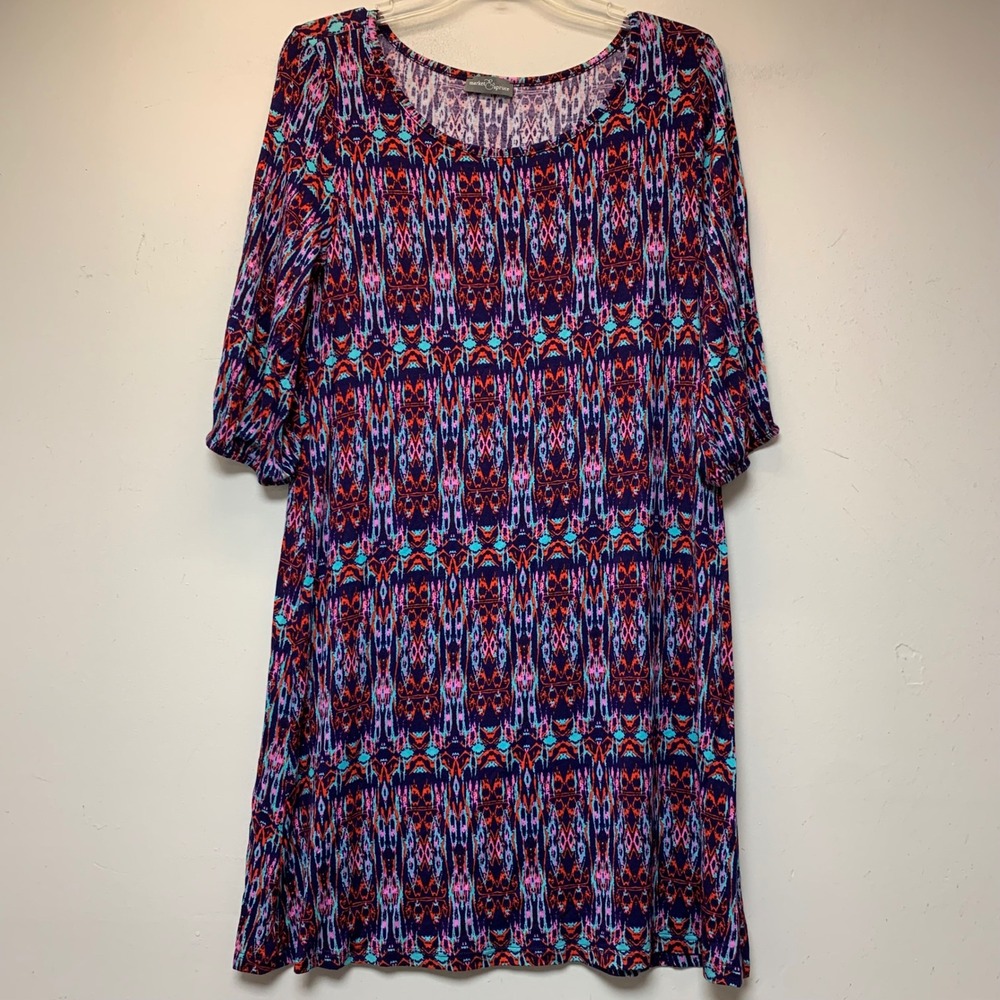 Market & Spruce Shift Dress Womens Medium Multicolor Excellent Geometric Ikat